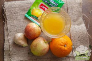 для приготування лимонаду з апельсинів та імбиру мені потрібні такі інгредієнти
